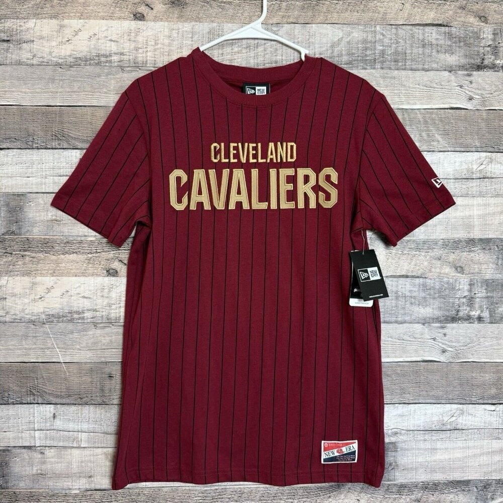New Era Cleveland Cavaliers Maroon Throwback Pinstripe Embroidered Shirt S NEW